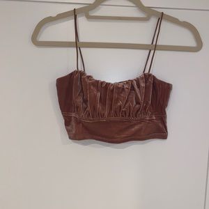 Adika blush velvet cropped tank top. NEW WITH TAGS
